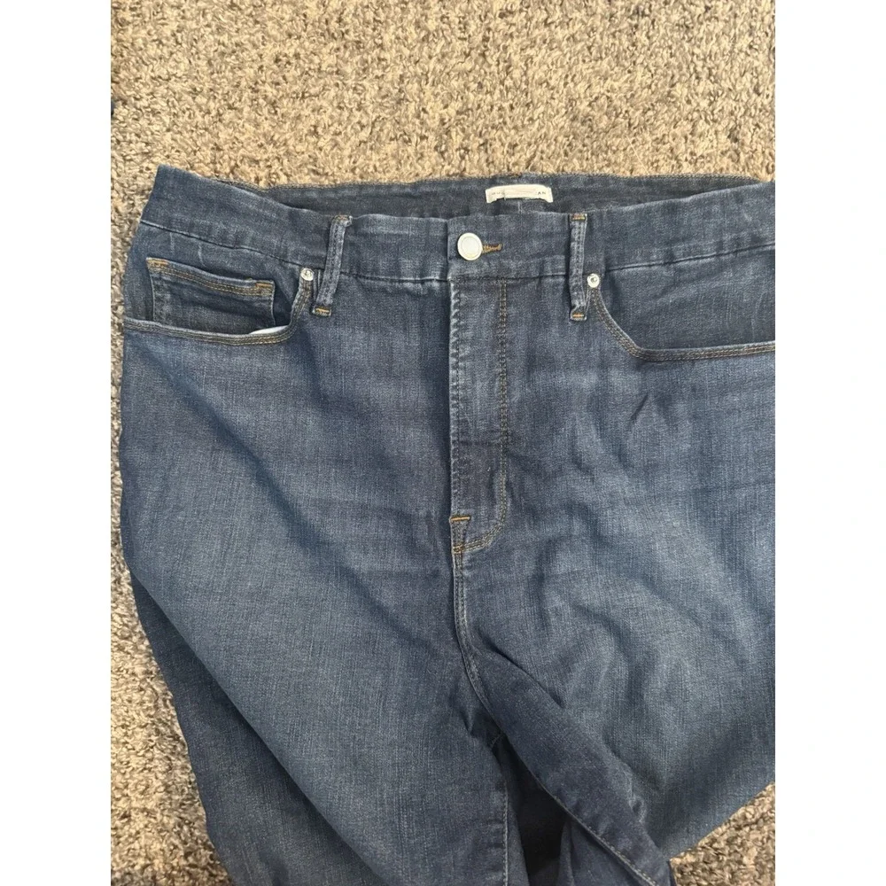 Good American Jeans Women Size 20 Dark Blue Good Legs Straight High Rise Stretch